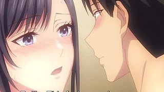 A beautiful hentai milf is fucking in the bathroom with her hubby