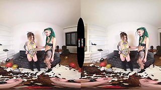 Perverted tarts VR mind-blowing sex video