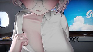 Perfect body flight attendance lets you creampie her~