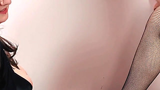 Two Mean Mistresses Have Tied up a Man and Are Fucking Him in the Ass with Big Strap-ons, Spitting in His Mouth and Laughing