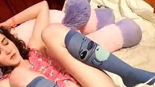 Sexy teen ebony solo toy masturbation