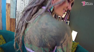 DREADHEAD CHICK wild fucked and creampied by Fit white man
