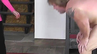 The Beautiful Mistress Dyanna Kicks the Slave