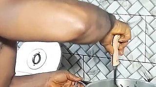 Fifty Fucks Ladygold in the Kitchen with His Long Big Black Cock BBC While Krissyjoh Is Busy Cooking - Part 2