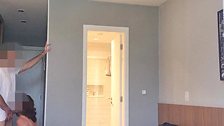 While My Husband Grills Outside, I Suck and Get Pounded by His Friend in the Room