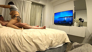 BBW Rides a Foreign Cock Without a Condom