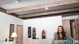 Enticing Brunette Real Estate Agent Babe Convinces Picky Client To Purchase Home