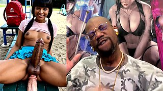 Transgender Nubile With A Huge Trimmed Muff Is Nutting All Over Her Face While She Rails Her Fake penis, Huge Knocker Transgender Leaking Spunk While Ass-fuck Humped, Ebony Nubile With A Thicc Cummy Trunk, AI Generated