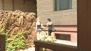 Enjoying Butts Scene 2 Lesbian Friends with Big Butts and Big Tits Fuck After the Bath