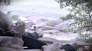 Handjob Surprise Ejaculation on the Beach
