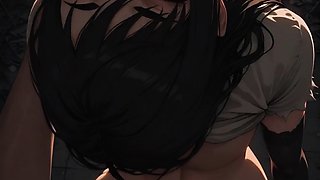 Nude redhead's glossy ass indoor, black-haired ruins tease