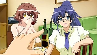 Brother gets seduced by his busty step-sister and her friend