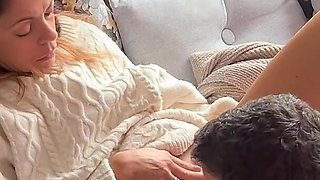 Hot MILF Got Horny and Begged to Be Fucked in the Sofa