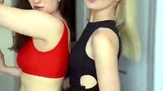 Amateur horny young blonde fingering pussy