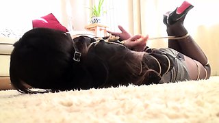 Two asian foot fetish school girl tease a cock