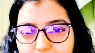 Horny chubby indian girl watching masturbation on webcam