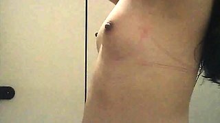 Busty brunette solo masturbation