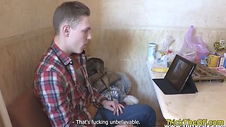 Tricked gf restrained and pussyfucked