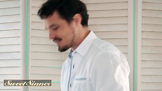 Sweet sinner - sexy dark haired bride spews with fantasy and tempts her massagist before the vows