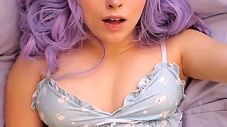 Erotic solo masturbation with teen brunette