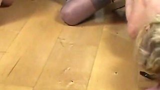 Lady A.J., Alex, Sandy and guest on upper floor party - part 2