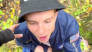 Guy Catches Guy Jerking Off In The Woods And Joins To Fuck Falcon Ai