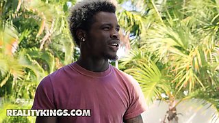 Mandi may arches over with her big bum revved in damion's direction making him naughty to fuck her - reality kings