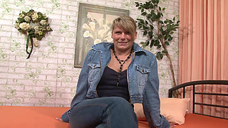 Busty German Blonde Fucks Herself with Dildo