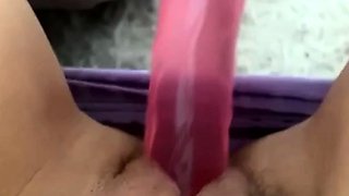 Close up solo beauty toying ass