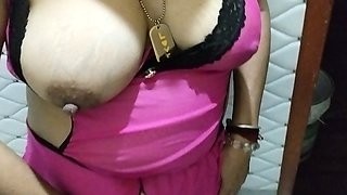 Hot Lady Fingering Her Hot Pussy Nipple Boobs Licking Urine in Bathroom