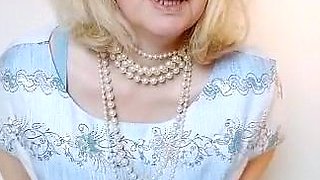 Cute blonde with big boobs solo