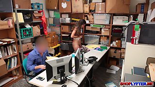 Shane Blair left naked with sperm on her ass in office