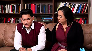 Stepmom and Therapyst Seduce Stepson in Wild Therapy Session
