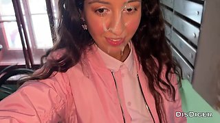 A Cute Student Was Fucked Cum On Her Face And She Went To School Covered In Cum!