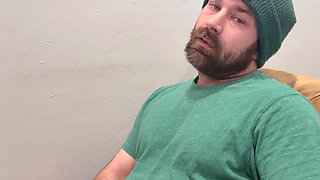 Playing with my big uncut cock