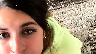 ShesNew Amateur brunette girlfriend POV blowjob handjob