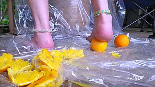 Cute teen girl enjoys foot fetish