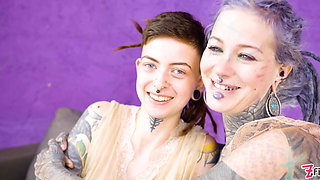 Shy Tattooed Alt Teen's First Anal Orgasm with Doxy Fingering