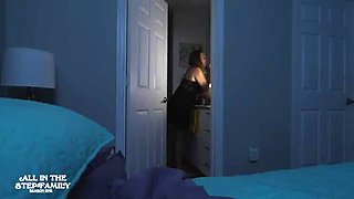 Stepson's Fear of Thunder Subsides with Stepmother's Intimate Embrace in 4K