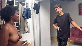 Big Ass Stepmom Helps Me Bathe - Threesome Squirting with Latina Teens