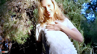 Lady-margaux Great Blonde Lady Margaux Removing Clothes in the Woods