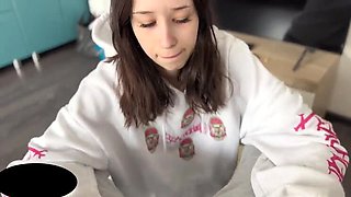 HannahKim caught stranger sneaking in house, fucks her hard rough doggy style