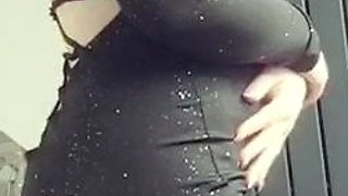 Hot amateur busty brunette masturbate in webcam