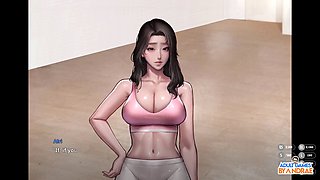 Old and young, knead, yoga pussy