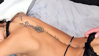 Big tit brunette doggystyle fucks a big cock