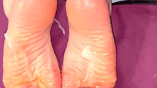 Huge Load on Wife Soles - Part 2