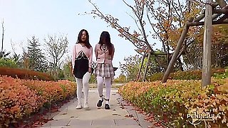 Chinese Bondage Two Girls In A Public