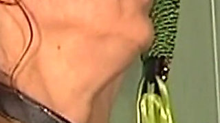 Mature Brunette MILF Bound with Weighted Nipple Clamps