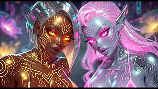 Beautiful Aliens Kiss on Nice Music, Ai Animation