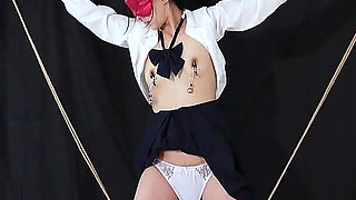 Every Time the Bell on Her Nipple Clip Rings, Her Pussy Throbs.